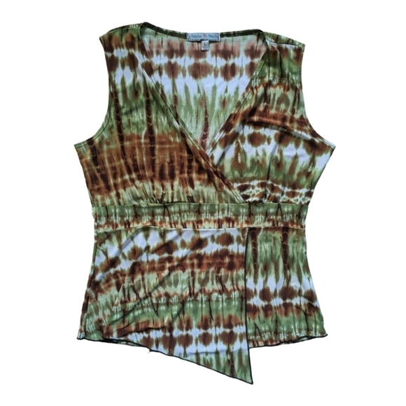 Y2K Tank -Vintage  Susie Size Large Gradient Earth Tone Asymmetrical - Picture 2 of 10